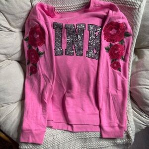 VS PINK Sweatshirt with Floral Design